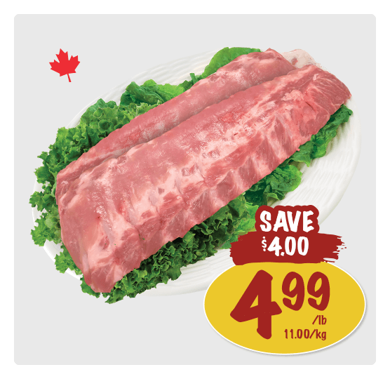 Fresh Pork Back Ribs for $4.99 per pound. Offer valid till November 20.