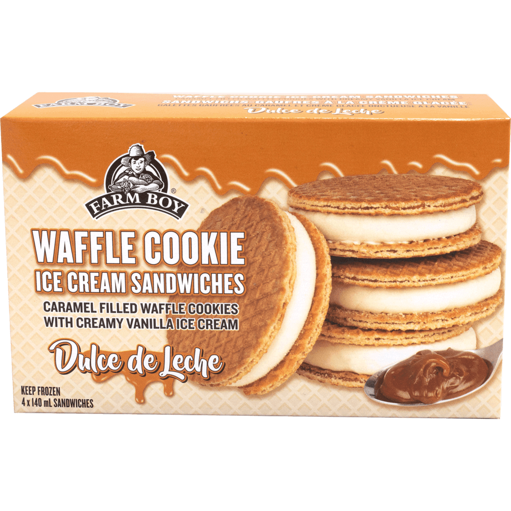 Dulce de Leche Waffle Cookie Ice Cream Sandwiches