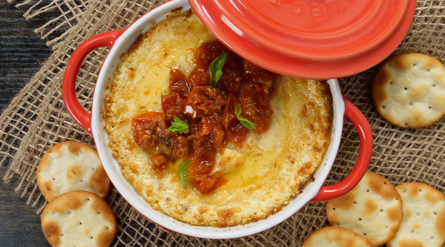 Baked Cherry Tomato Goat Cheese Dip