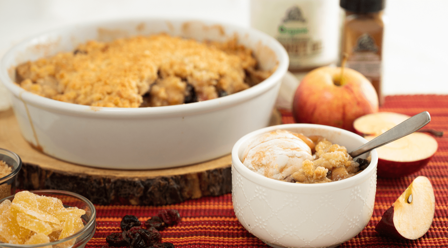 Almond Apple Cranberry Crumble