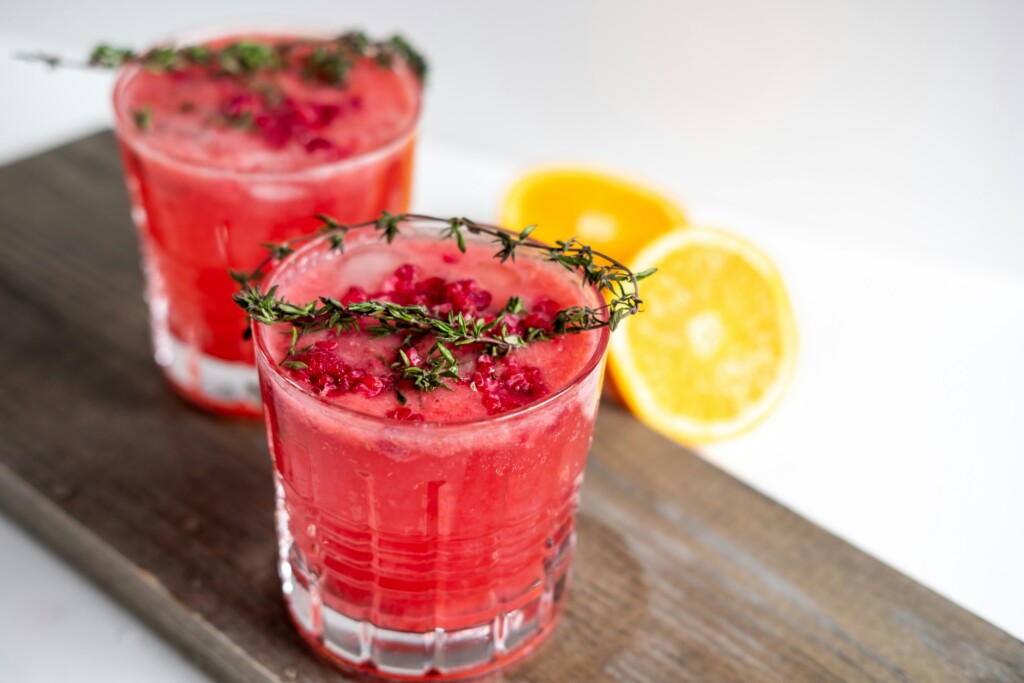 Raspberry citrus slush cocktail.