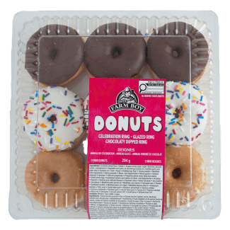 Farm Boy™ Celebration Ring, Glazed Ring, & Chocolaty Ring Donuts (294 g)