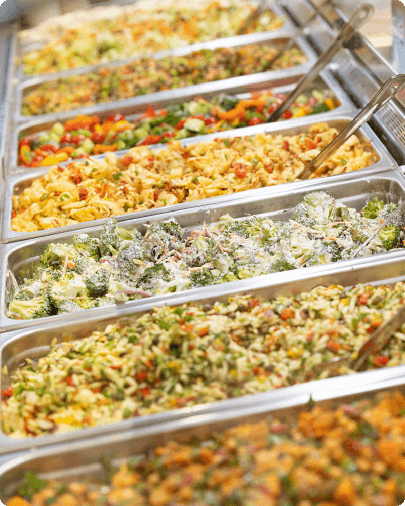 Fresh Salad Bar Display inside a Farm Boy store.