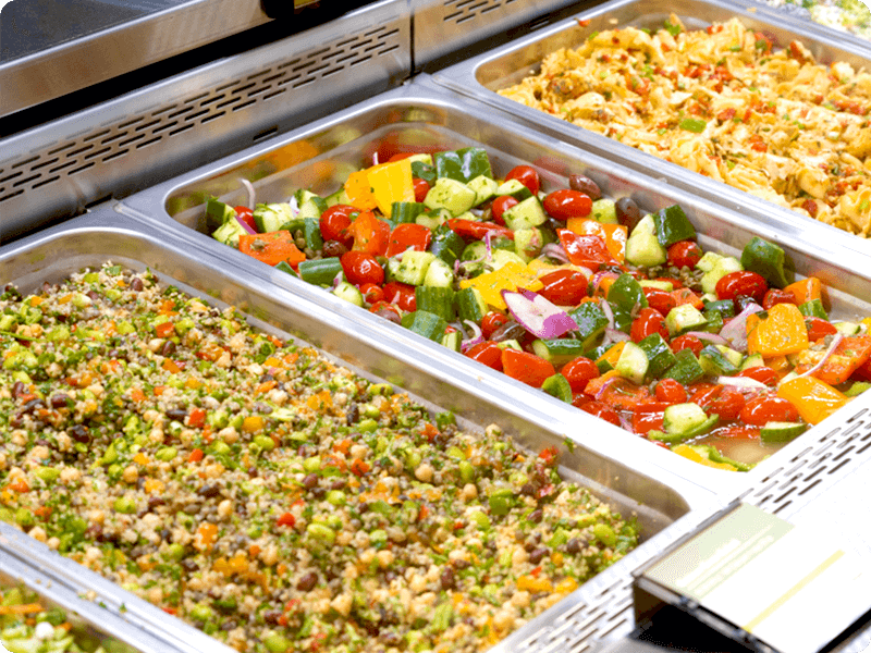 Fresh Salad Bar Display inside a Farm Boy store.