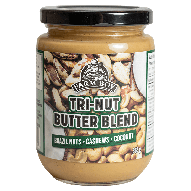 Our All-Natural Vegan Tri-Nut Butters are a great source of plant-based protein and are delicious spread over toast, blended in smoothies, or added into homemade baked goods.