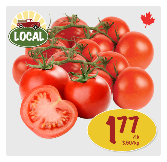 Vine-tomatoes for $1.77 per pound.