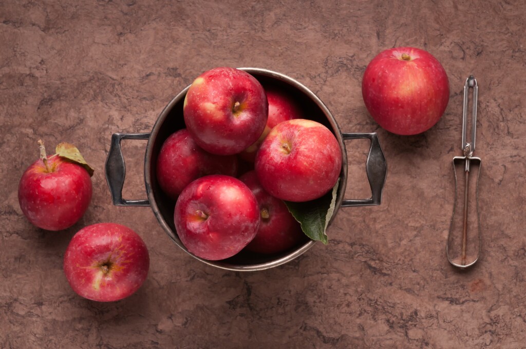 Spartan Apples in colander