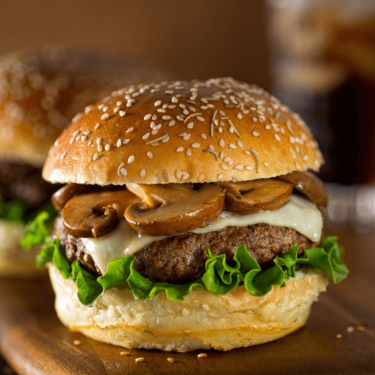 mushroom swiss burger