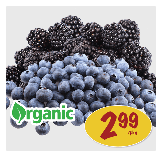 Blackberries or Organic for $2.99 per package.