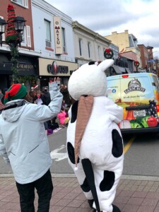 Farm Boy team and Lulu walking in the parade. 