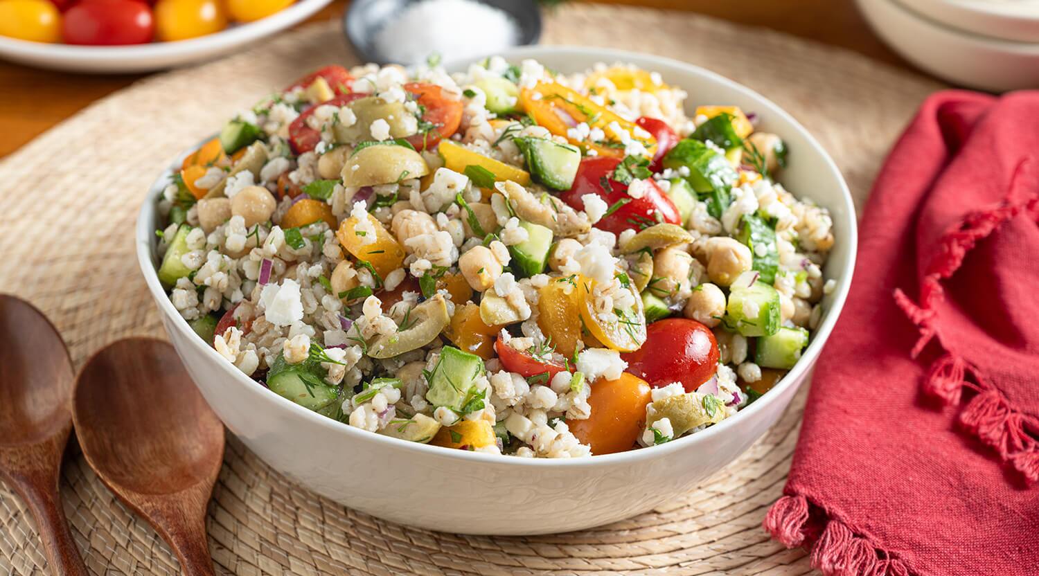 Mediterranean Barley and Chickpea Salad Recipe