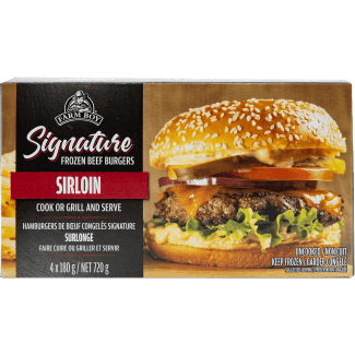 Farm Boy™ Sirloin Frozen Burgers (4 x 180 g)