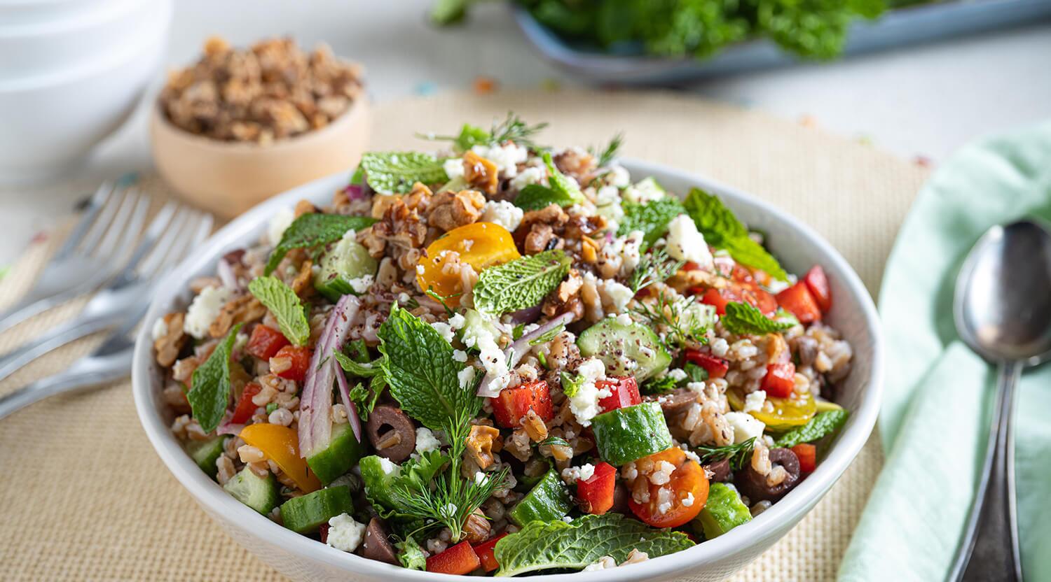 Mediterranean Style Farro Salad Recipe