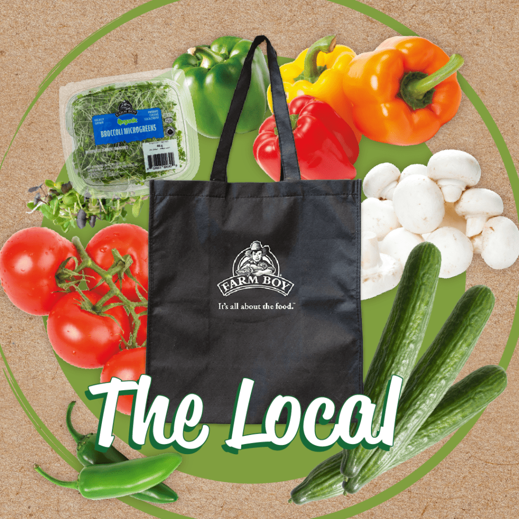 Farm Boy Black and White Reusable Bag and purpose of this bag is for produce and mini grocery haul.
